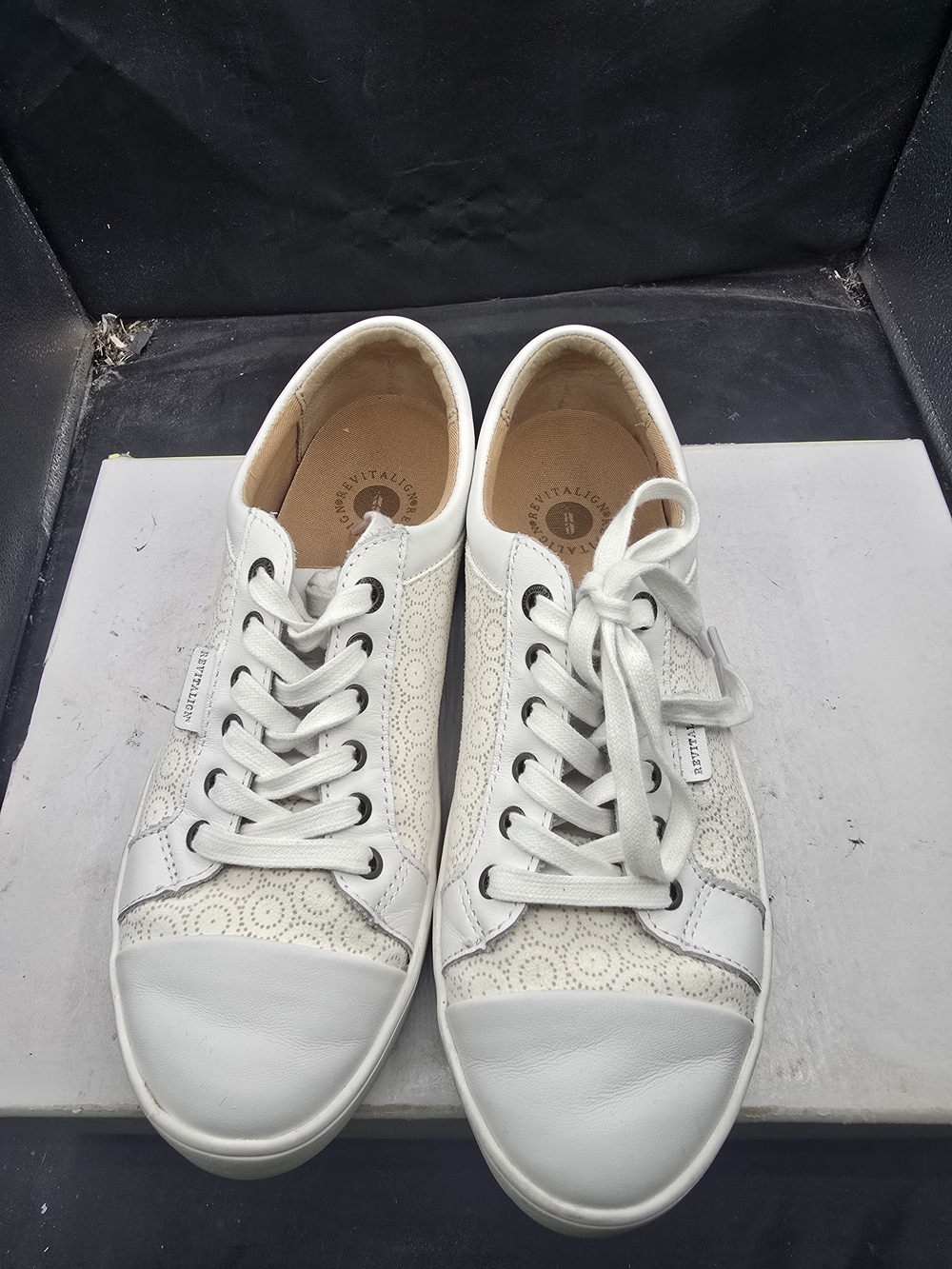 REVITALIGN White Lace-Detail Comfort Sneakers